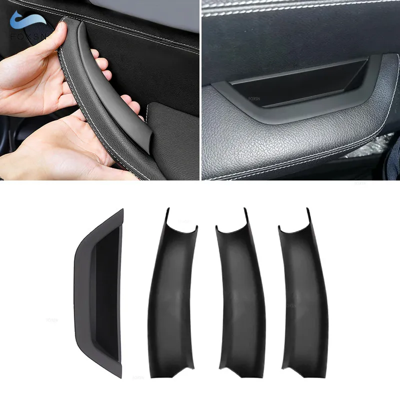 Manija de puerta Interior de coche, cubierta de Panel de tracción, textura de carbono, negro, LHD/RHD, para BMW X3, X4, F25, F26, 2010, 2011, 2012, 2013, 2014, 2015
