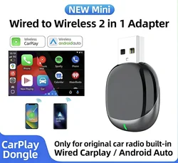 Compact Wireless CarPlay Converter with Dual USB Connections - 43mm (Wireless CarPlay)