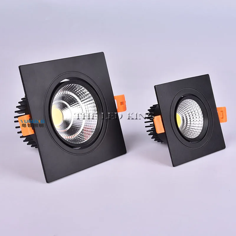 Black Recessed Square Dimmable LED Downlights 9W12W COB LED Ceiling Lamp 85-265V Warm/Cold White Spot Lights Indoor Lighting