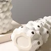 Creative Wind Tunnel Ceramics Vases Artificial Flowers Flower Arrangement Desk Decoration White Coral Porcelain Vase Home Decor 4