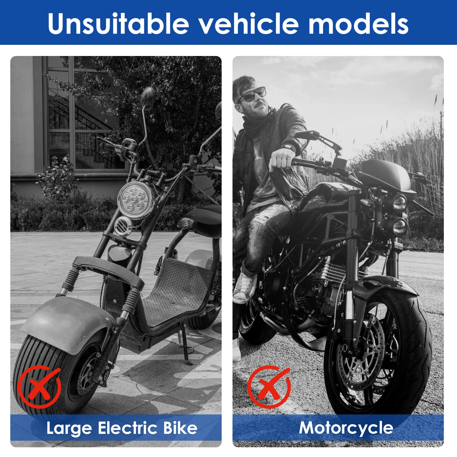 Bike U-Lock Heavy Duty Bicycle Locks Electric Scooter Padlock Anti-theft Bike Locks Set with Keys for Road Bicycles Accessories