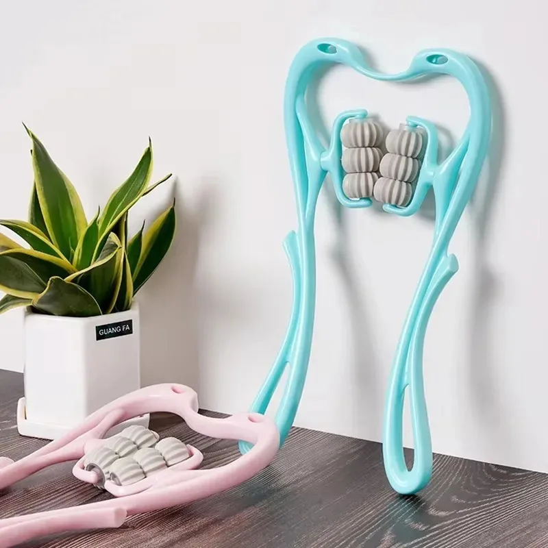 Cervical Neck Massager Manual Neck Clamp Multifunctional Kneading Roller 6-Ball Shoulder and Neck Relaxation Massager Tools