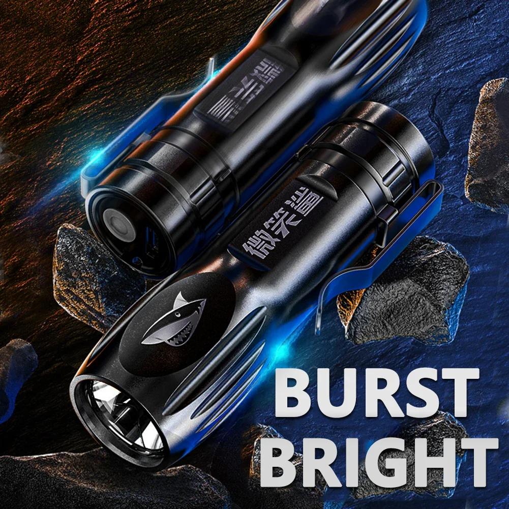 Handheld Flash Light Built-in Battery Portable Working Torch Rechargeable IPX6 Waterproof for Outdoor Camping Fishing