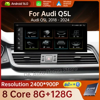 Autoradio Wireless per Audi Q5L 2018 - 2020, Multimedia Android 16, CarPlay Wireless, 4G WIFI, Navigazione GPS, Schermo QLED, DSP
