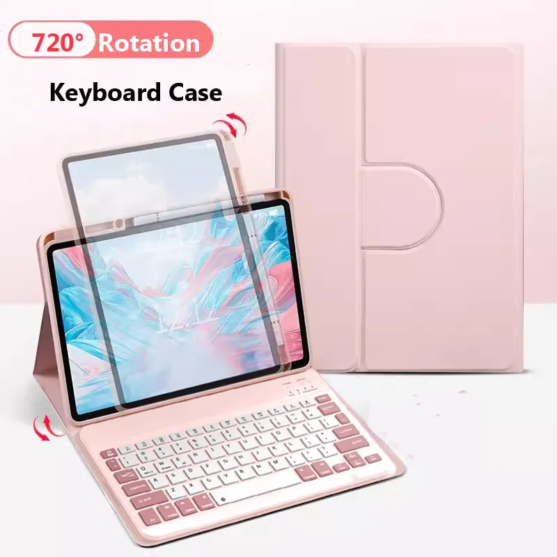 Case For Xiaomi Redmi Pad Se 11" 2023 Magnetic 720° Rotating Stand Keyboard Case Smart Auto Wake Up Stand Cover With Pencil Slot