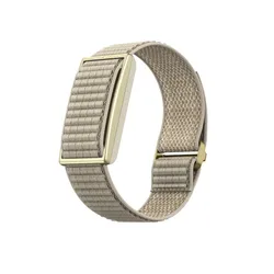 Breathable Nylon Sport Band with Adjustable Loop Design - Fitness Tracker Replacement Wristband - L (Beige)