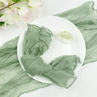 6PCS Sage Gauze Cheesecloth Napkin Table Placemats Setting Dining Wedding Party Banquets Christmas Banquets Arches Cake Decor 2