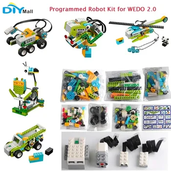 Kit di Mattoncini Elettronici Programmabili Fai-da-Te Compatibile con We-Do 2.0 45300 per Educazione High-tech
