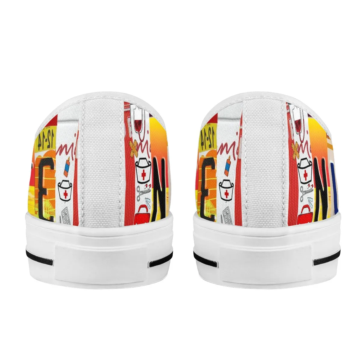 Women License Plate Nurse Pride Shoes Fashion Summer Casual White Shoes Canvas Breathable Flat Shoes Woman Sneakers