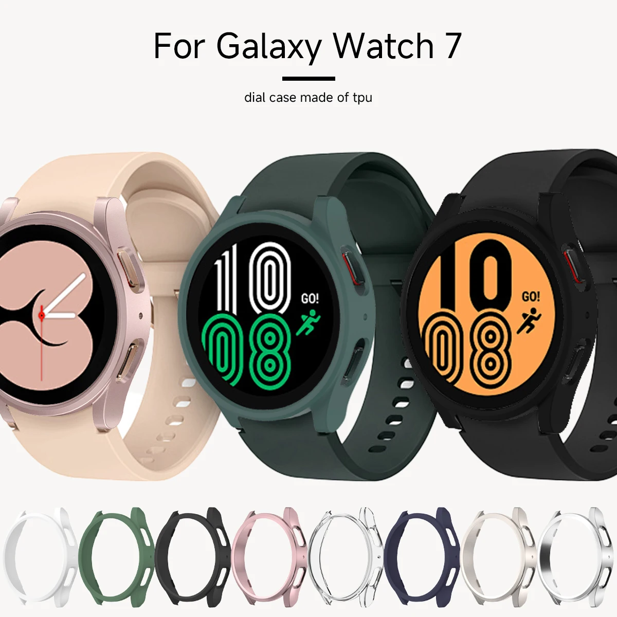 Sleek Matte Protective Bumper Shell for Samsung Galaxy Watch7 Smartwatch