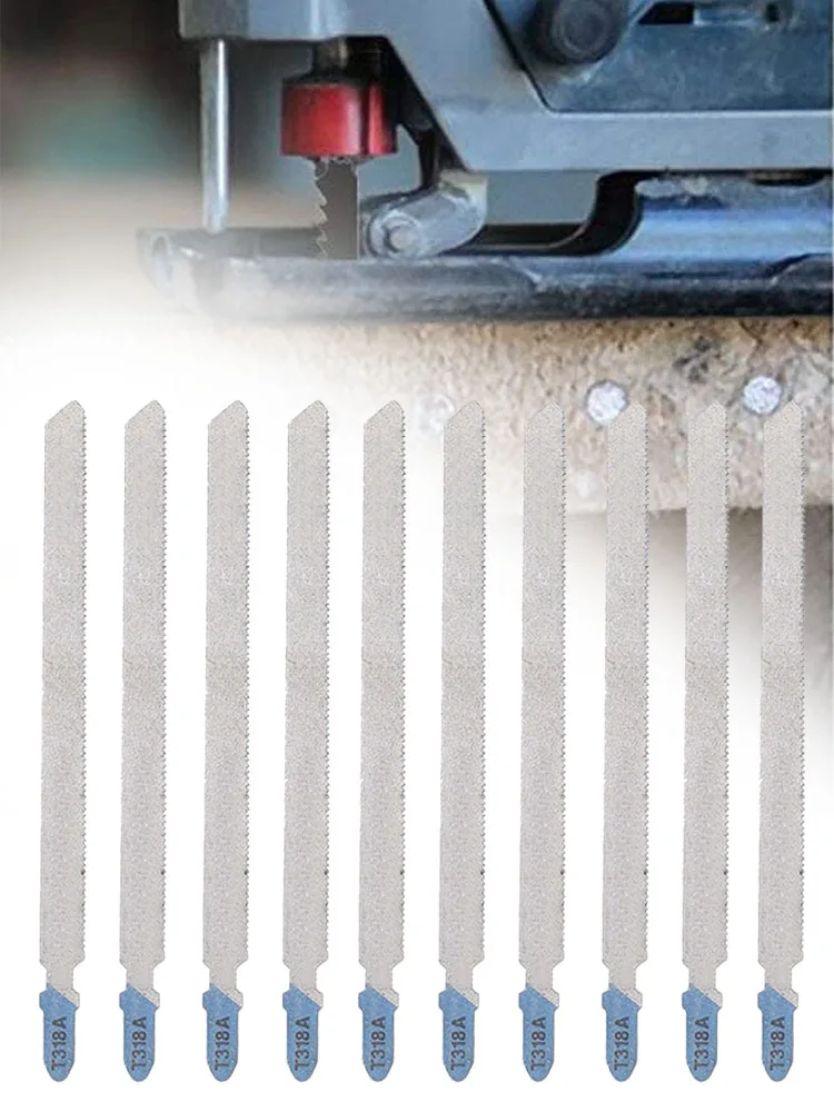 T318A HSS Jigsaw Blades Reciprocating Saw Blades T-Shank 10PCS 132mm For Wood PVC Thin Metal Fibreboard Cutting