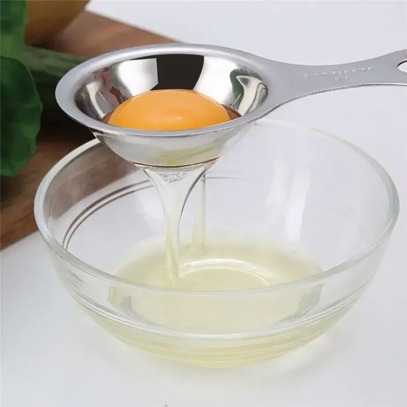1Pc Egg Separator Stainless Steel Egg Divider Gold Kitchenware White Yolk Sifting Separation Kit Tools for Home Family