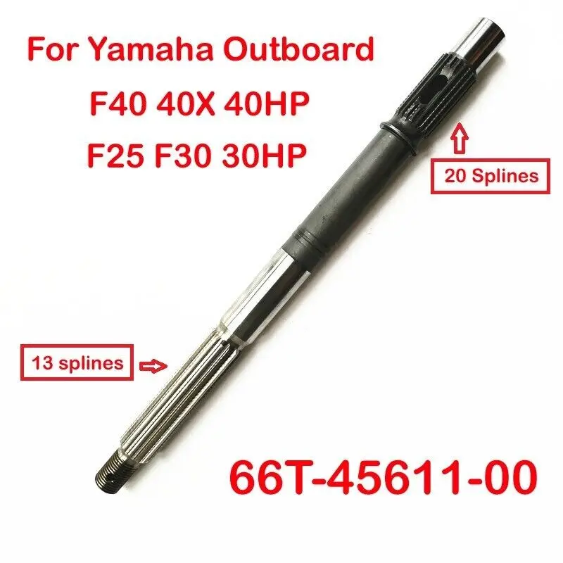 Boat Propeller Shaft for Yamaha Outboard Engine Motor 40HP F40 F30 F25 66T-45611-00