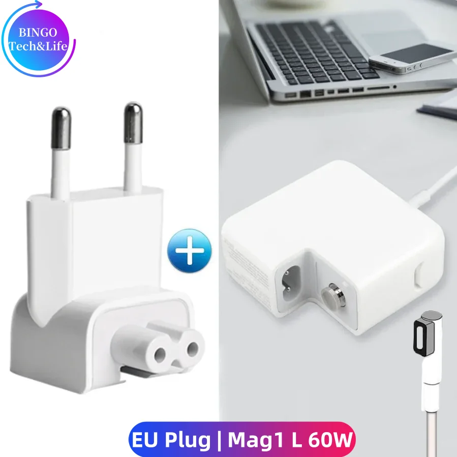 60W MagSafe1 L-Head Charger For Pro A1181/A1278 & Book Air 16.5V 3.65A Replacement Adapter | Safety Magnetic Plug_voghion.com