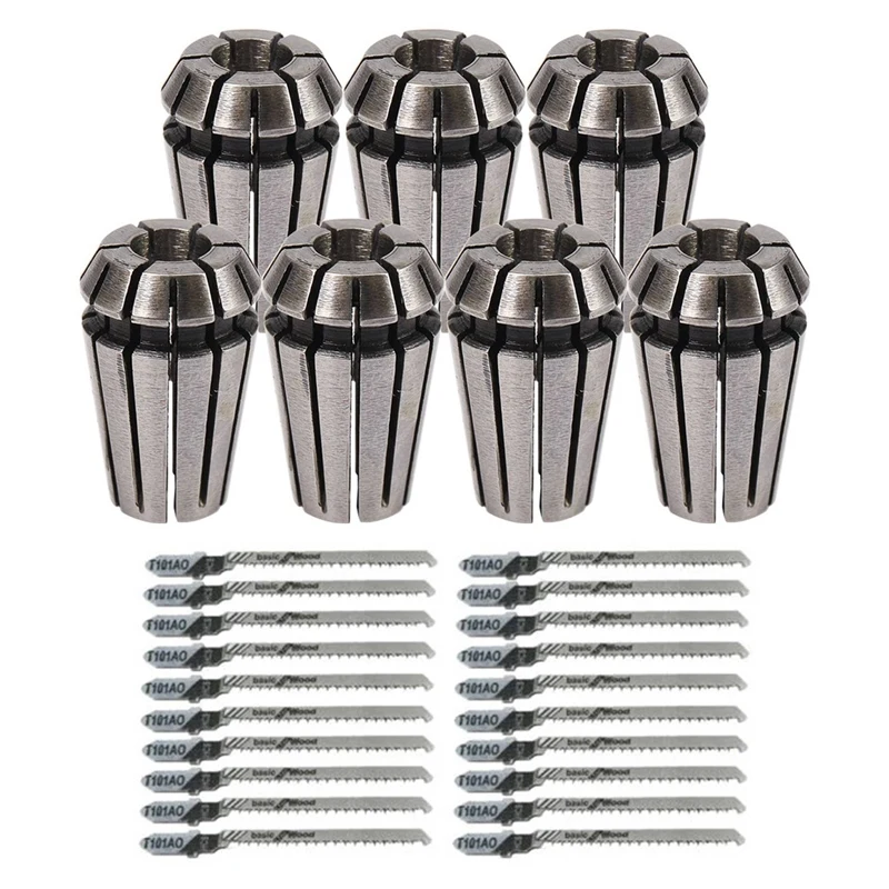 7Pcs 1 7Mm ER11 Collet Chuck Tool Bits Holder Spring Collet With 20Pcs