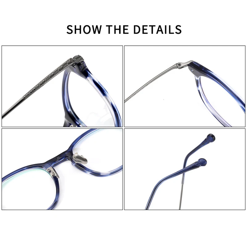 Handmade Titanium Acetate Prescription Men's Eyewear Vintage Full Rim Optical Eyeglasses Women Retro Trendy Glasses Frames Male