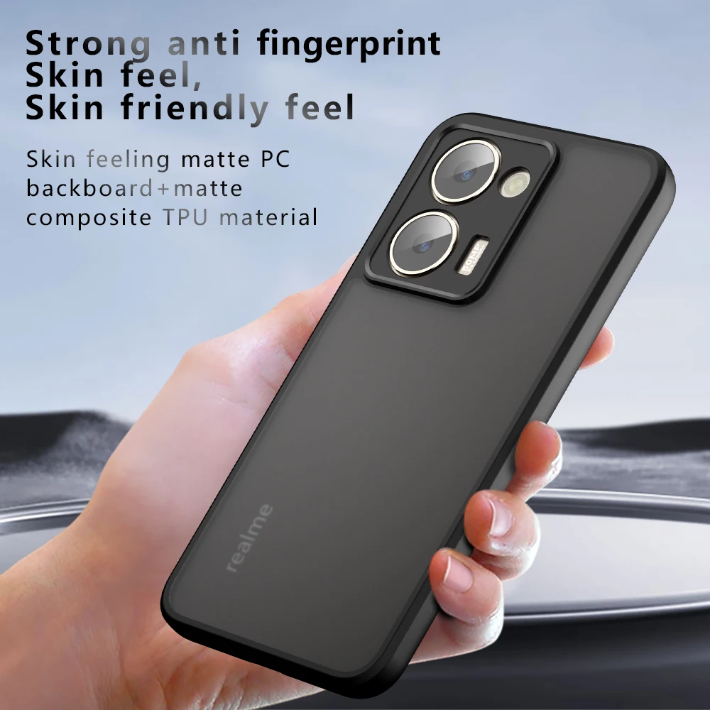 Luxury Matte Shockproof Translucent Phone Case with TPU Frame