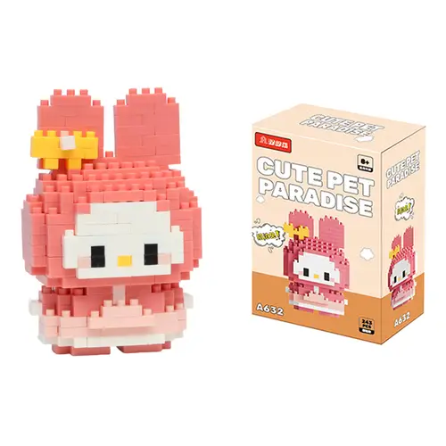 99 style SANRIO Hello Kitty Building Blocks Cartoon Figures Kuromi Bricks My Melody Children's Assembly Toys Cinnamoroll Gift - Image 15