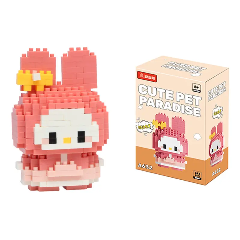99 style SANRIO Hello Kitty Building Blocks Cartoon Figures Kuromi Bricks My Melody Children's Assembly Toys Cinnamoroll Gift - Image 15