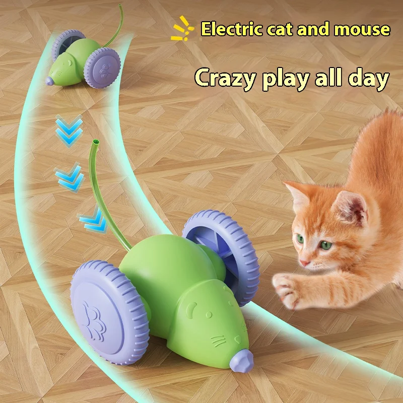 Electric Mouse Car Pet toys Interactive Cat Toy Rechargeable Automatic Teaser with Intelligent Obstacle Avoidance Pet Products 1
