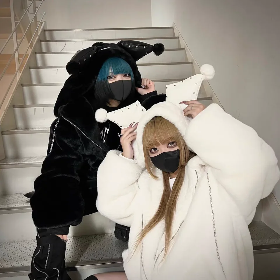 2024 Autumn and Winter Harajuku Mine Subculture Plush Jacket