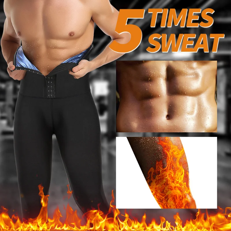 Men Body Shaper Sauna Slimming Pants Hot Thermo Sweat Capris Abdomen Waist Trainer Slim Fitness Leggings Leg Shapewear Underwear