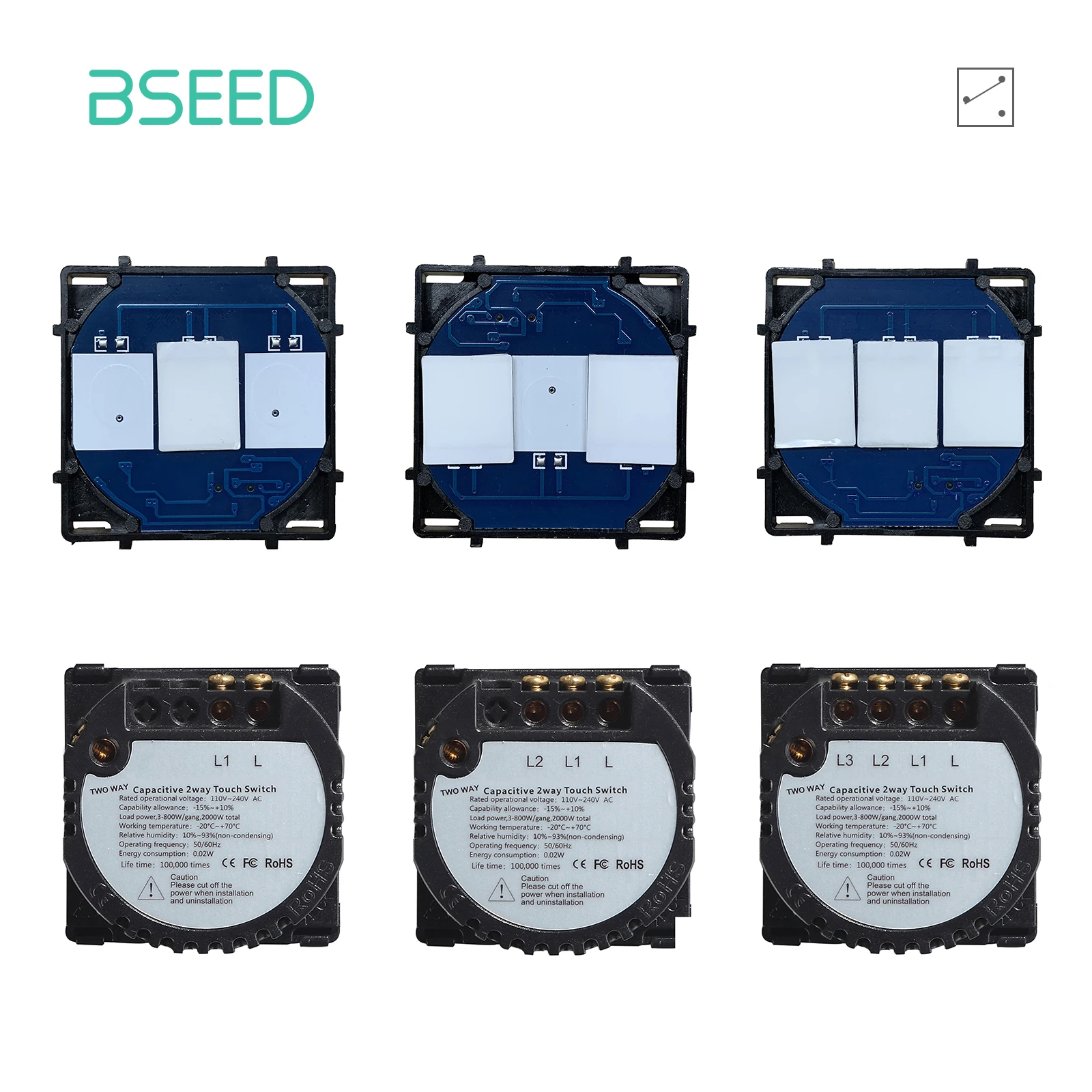 BSEED Smart rolluikschakelaar, mat, wifi-schakelaar met