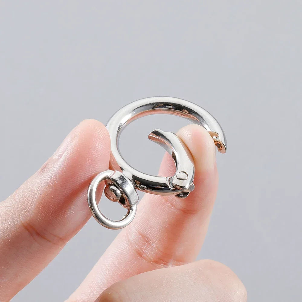 100pcs DIY Key Chain Accessories Metal Clamp Carabiner Split Ring Keychain Rotating Keychains Lobster Lock Clip Buckle Accessory