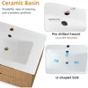 30 Inch Bathroom Vanity,Floating Bathroom Vanity w/ Ceramic Sink Set,Wall Mounted Floating Cabinet,Bath Storage Cabinet Vanity 3