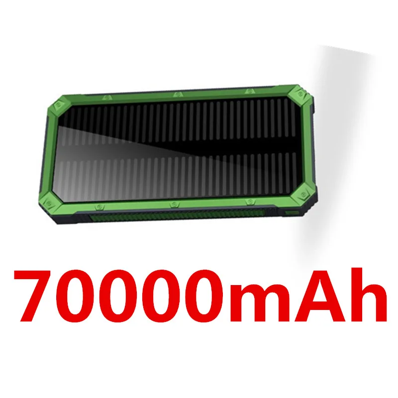 Solar 70000mah Power Bank External Battery 2 USB LED Power Bank Portable Cell Phone Solar Charger for Xiaomi mi iphone 7 8 X top power bank Power Bank