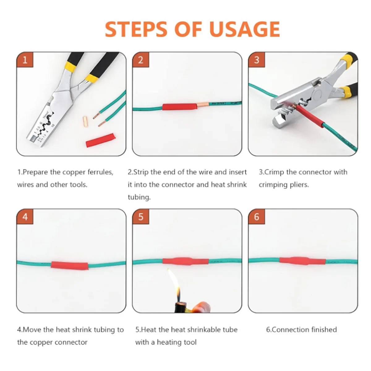 PZ0.5-16 압착 도구, 0.5-16mm ², 20-5AWG 튜브 단자, 크림퍼 플라이어 세트, 전기 단자 클램프 도구, VE/EN/TE/GT 구리