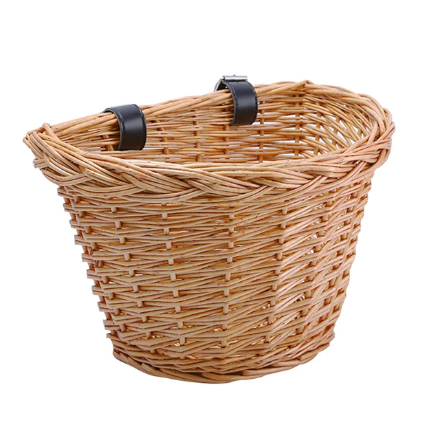 Gyerekek Kerékpáros Rattan Kosár Szőtt Hordozó Robogók Elülső Táska Kerékpározás Rakomány Tároló - Image 5
