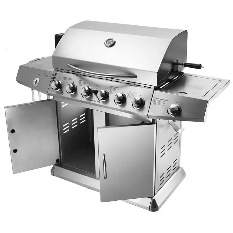 

6+1 Burner Stainless Steel Barbecue Stove, Household Gas Barbecue Stove, Large Barbecue Rack, Outdoor Courtyard Stew Oven, BBQ