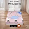 UPzo Polyester 360° waterproof Cartoon Fitted Sheet Only(no pillowcase) Elastic Band Around Mattress Cover King Size Bed Cover 1