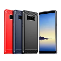 Shockproof Matte Carbon Fiber Silicone Phone Case for Galaxy Note10 Plus (Black)