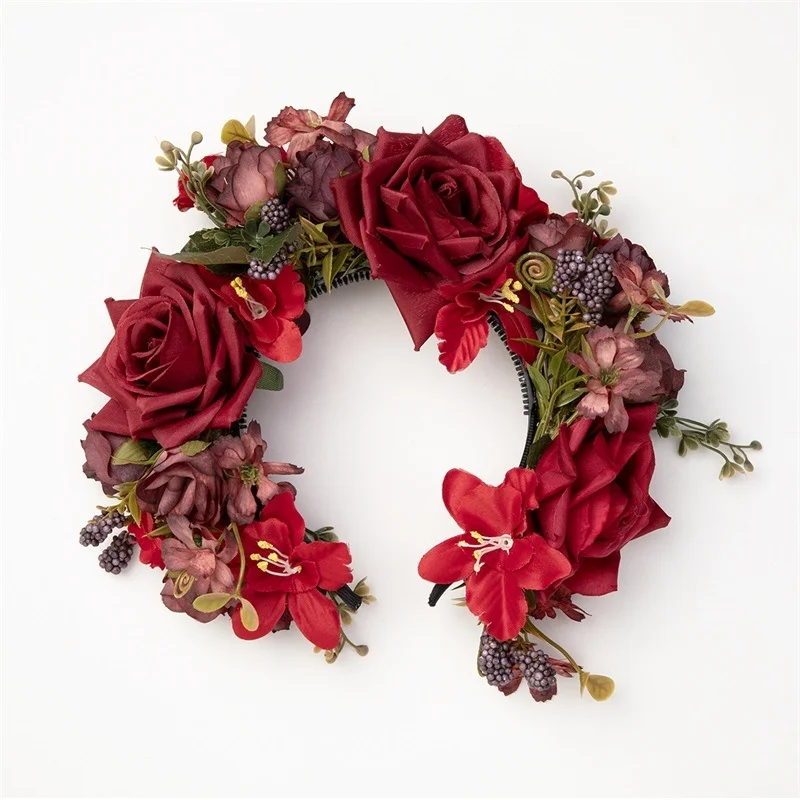 Zan Flower Handmade Garland Ornament High Appearance Artificial Flower Headwear Ideal Photography Accessory For Women's Travel