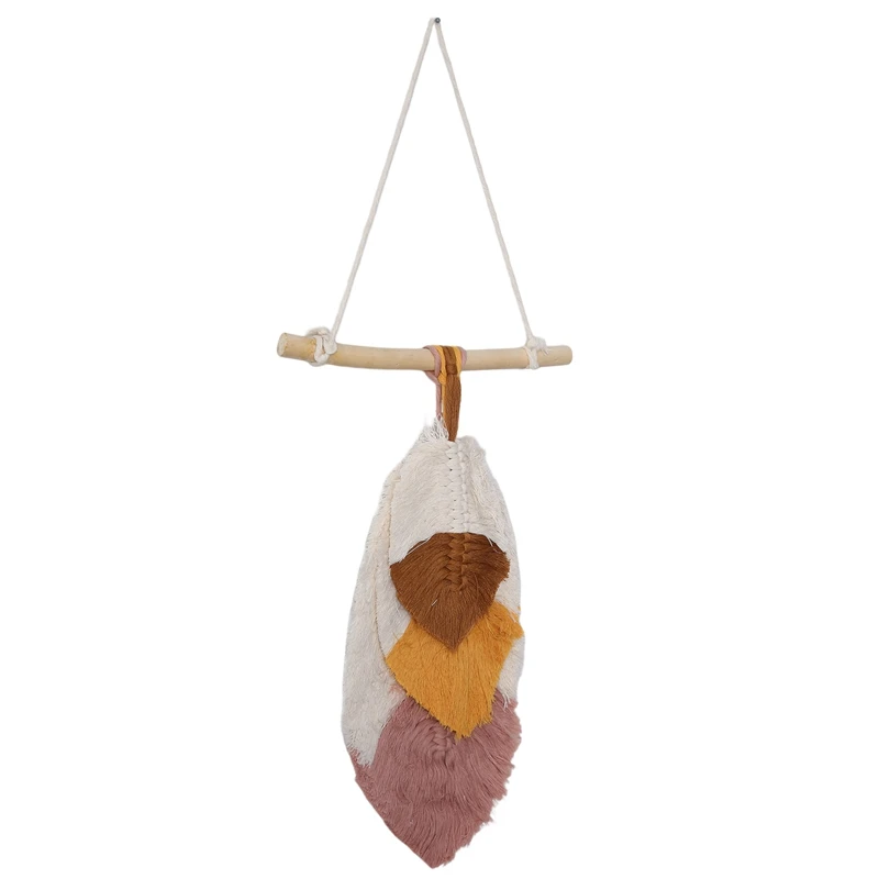 

Multicolor Leaf Shaped Macrame Wall Hanging Cotton Weaving Handmade Wall Decor For Bedroom Home Decoration