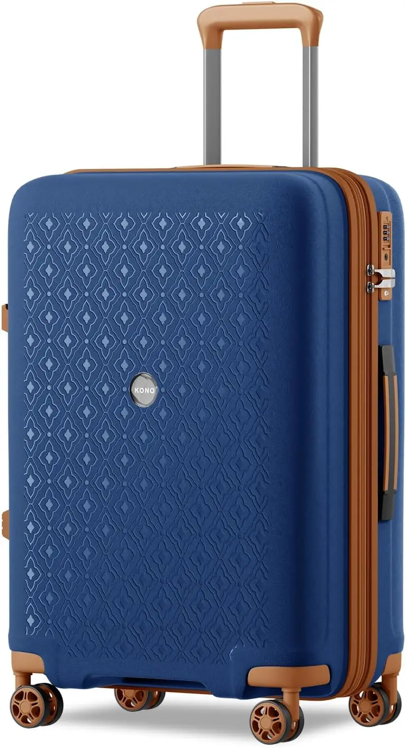 Custodia rigida KONO in polipropilene con portabicchieri, espandibile, leggera e robusta, valigia trolley con serratura TSA a 4 ruote