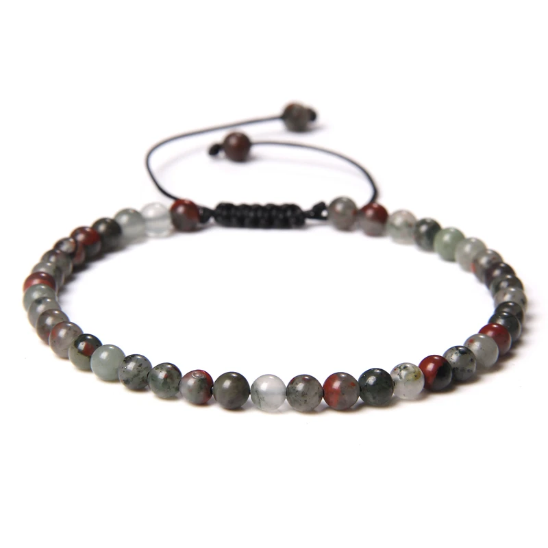 4MM Naturstein geflochtenes Armband Kleines Steinperlenarmband Verstellbarer Quarz Achate Armreif Mineral Schmuck Geschenk für Frauen Männer – Detail 18