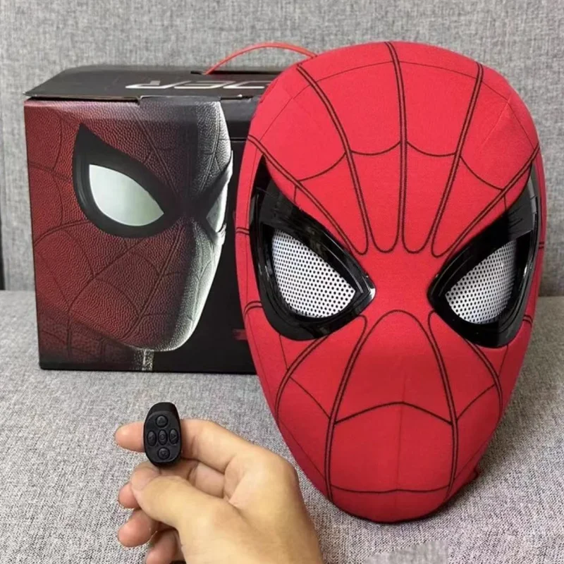 

Mascara Spiderman Headgear Cosplay Moving Eyes Electronic Mask Spider Man 1:1 Remote Control Elastic Toys for Adults Kids Gift