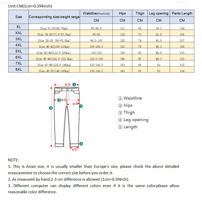 Leg Opening Size Chart maestranzamb.cl