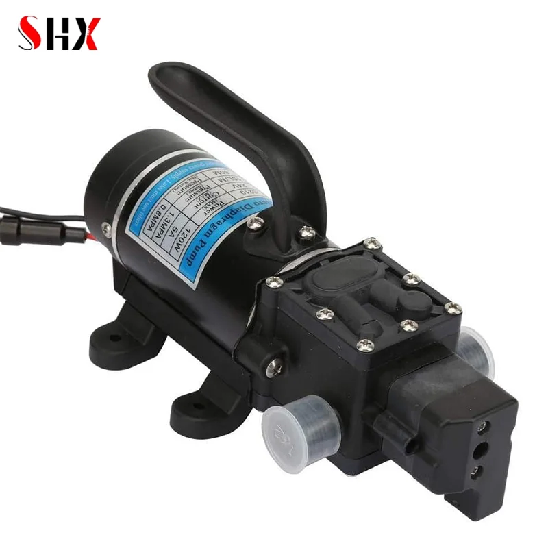 DC 12V 120W 130PSI 10L Water Sprayer Car Wash Black Micro High Pressure Diaphragm Agricultural Electric Water Pump