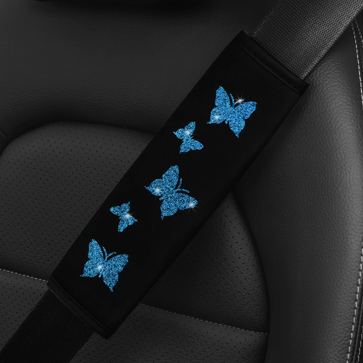 ARTILAURA Set Accessori Auto Bling Per Donna - 11 Pezzi Con Strass, Coprivolante, Farfalla E Cover Cintura