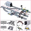 City Train Station Platform Traffic Light Cave Flyover Tracks Straight Curved Rails Building Block Bricks Technican Creative Toy 2