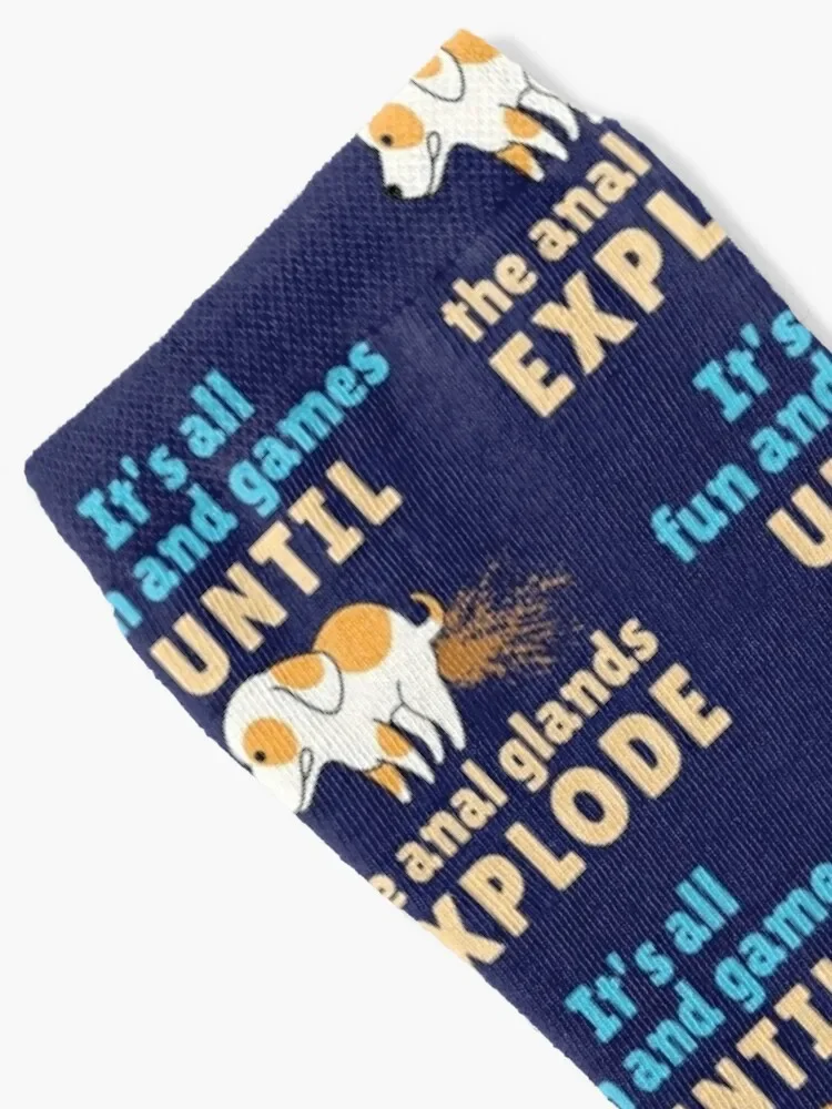 Veterinarian Vet Tech It's All Fun and Games Until the Anal Glands Explode Socks Funny man Children's socks
