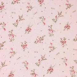 Vibrant Pink Floral Cotton Fabric (Light pink)