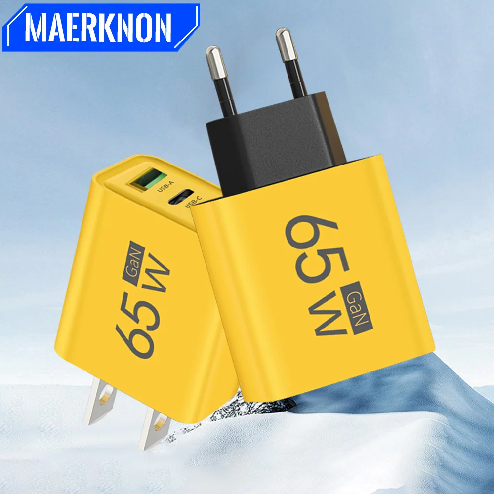Phone Charger 65W USB C Charger GaN Power Adapter For iPhone Samsung Xiaomi
