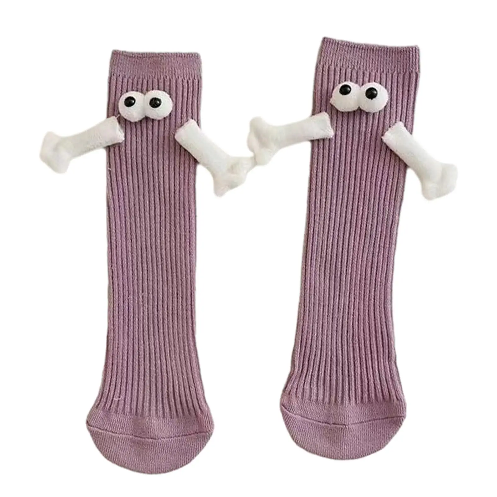 3D Doll Couple Socks Friendship Socks Unisex Gifts for Women Men Soft Magnet Breathable Mid Tube Cute for Friends