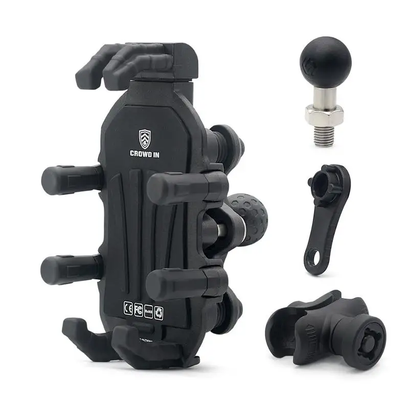 

Motorcycle Phone Holder anti shake Cell Phone Mount for Bike 360 Degree Rotation Scooter Phone Clip Universal Phone Holder