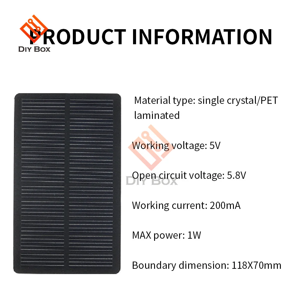 Portable Solar Panel 1W 5V For Phone Charger Home Light Toy